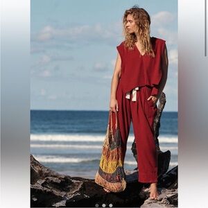 Free People Red Jumpsuit